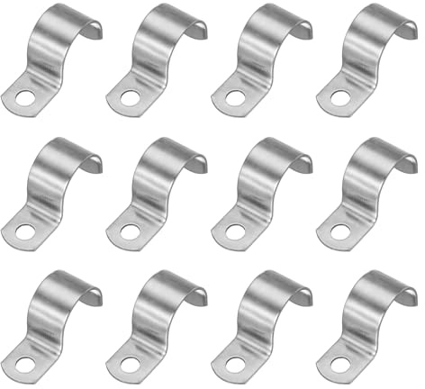 PATIKIL 1 (25mm) Befestigungsschelle, 12 Stk. 304 Edelstahl Rohrschelle 1 Loch Verdicken U-Halter Rohrschelle Rohr Kabel Draht Fixierung