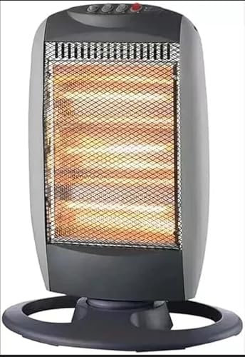 Italia Magazzini Stufa Elettrica Alogena Basso Consumo Oscillante 1200W Con 3 Elementi Di Potenza