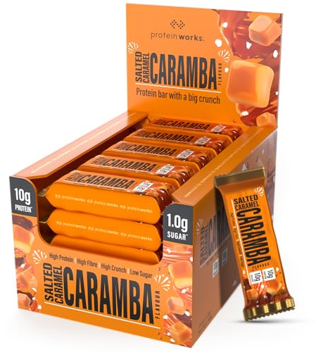 Protein Works | The Big Little Bar, 20 Pack, Salted Caramel Caramba | High Protein Bar, Low Sugar, High Fibre, GMO Free, Delicious Protein Snack