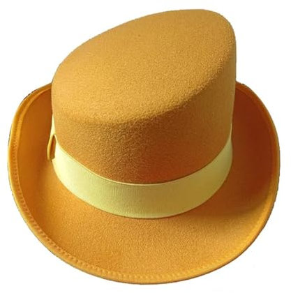 AHIOJEGX Cylinderhatt hög fedora hatt hatt 9 färger magisk hatt herr cylinderhatt (djupgul)