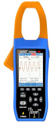 OWON CMS061 600A AC/DC True RMS - Multimetro digitale 3 in 1 con oscilloscopio & data logger, misurazione della corrente, Bluetooth, touch screen, NCV, display a colori IPS da 2,8