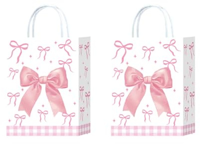 Presentpåsar 2 st. papperspåsar med bågmönster pappersbärkasse presentpåsar kraftpapper presentpåsar presentpåsar presentpåsar för födelsedag jul bröllop förpackningar fester