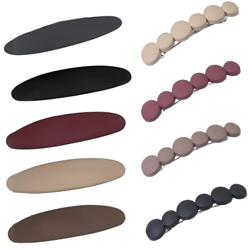 Viojrlly 9 Stück Französische Haarspangen Damen Dickes Haar Automatisch Groß Klassische Matt Haarspange Französische Hair Clip Set für Geschenke für Frauen Mädchen Haarschmuck, Vintage-Haarschmuck