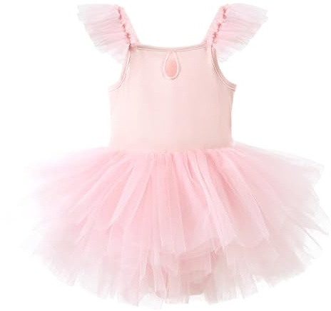 pvucpot Abbigliamento da Balletto per Bambini, Abito da Balletto per Ragazze, Body da Balletti a Maniche Corte, tutù, Abito da Ballo, Abiti da Ballerina con Gonna tutù, 3-10 Anni