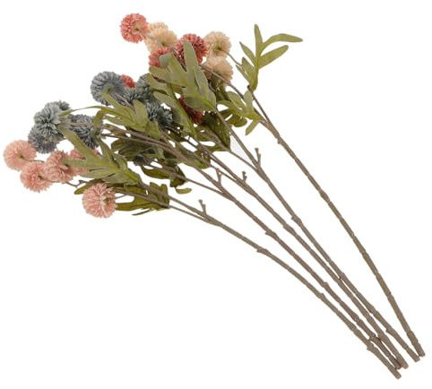 GALPADA 5pcs Artificial Flower Dandelion Chrysanthemum Simulation Fake Flower Decorative Ball Chrysanthemum for Home Garden Decoration