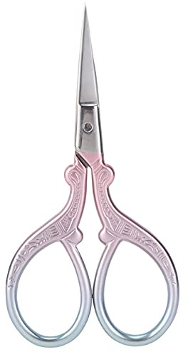 Ciseaux de broderie ciseaux en acier inoxydable ciseaux d'artisanat aigu pour ménage à l'aiguille (Rose de gradient)