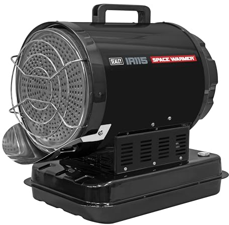 Sealey Infrared Space Heater Kerosene/Diesel Heater 51,000Btu/hr Space Warmer - IR115, Black