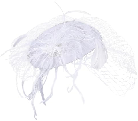 BEAMARKER Chapeaux Bibi Style Pilulier Style Cocktail Thé Bandeau en Maille Style Vintage Pince à Cheveux Élégant pour Femme Derby Mariée Robes de Mariée Accessoires