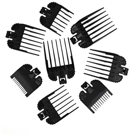 8-teiliges Set Professioneller Haarschneidekämme Mit Führungskamm, Begrenzungskamm, Trimmeraufsatz, Schneide- Und Stylingaufsätze, Kompatibel Mit Haaren Von 1,5 Mm Bis 25 Mm(Black 2)