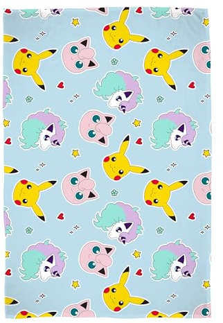 Pokémon Couverture Polaire Officielle | Jet Ultra Doux et Chaud | Design Spirit | Parfait pour Maison, Chambre, soirées Pyjama et Camping | 100 x 150 cm | Multicolore