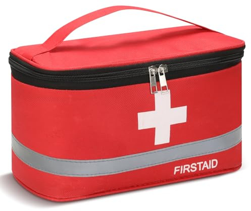 AiQInu Medikamententasche, 1 Stück Reiseapotheke Tasche Wasserdicht, Medikamententasche Reise, Tragbar Medizin Aufbewahrungstasche für Home Office Reisen