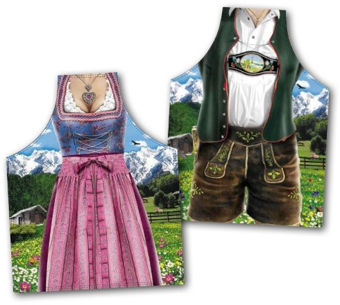'Apron Costume Lederhosen & Dirndl Set of 2)