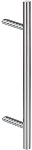 Gedotec Haustürbeschlag Edelstahl Türbeschlag Rund Stoßgriff gekröpft 45° - Modell H8010 | Lange 1800 mm | Lochabstand 1600 mm | Stangen Ø 30 mm | 1 Stück Haustürgriff mit Befestigungsmaterial