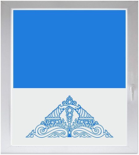 INDIGOS UG Sichtschutzfolie Glasdekorfolie Fensterfolie mit Motiv satiniert Blickdicht - w256 Ornament, Ranken - 1000 mm Länge - 500 mm Höhe Viereck - selbstklebend - matt - für Bad