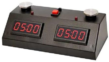 The Chess Store ZMF-II Digital Chess Clock - Red LED Display / Black Case - Chess Clock - Board Game - 2 Players - Adult