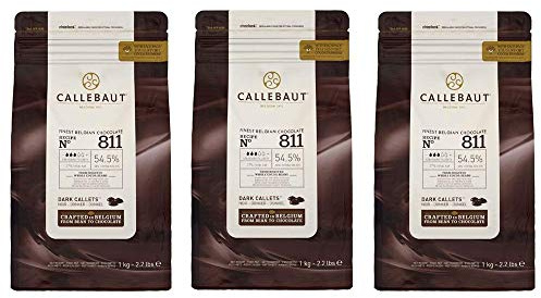 Callebaut 54,5% pepitas de Chocolate Negro (callets) - Lote de 3 x 1kg