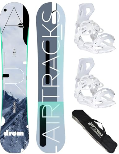 AIRTRACKS Damen Snowboard Set Drom Lady Rocker 155 - Snowboard Bindung Master W M - SB Bag
