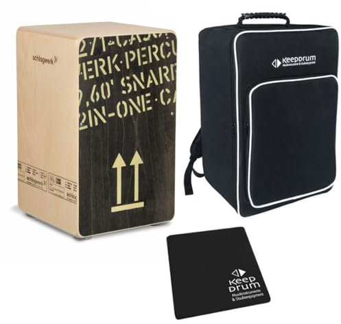 Schlagwerk CP404 BLK Cajon + keepdrum Rucksack-Tasche + Sitzpad