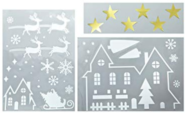 HEITMANN DECO Jul fönsterbilder – nostalgisk fönsterdekoration självhäftande – juldekoration advent (jultomte | ren)