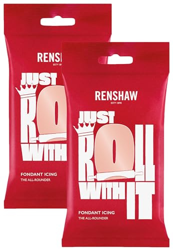 Renshaw Peach Blush Ready To Roll Icing, Sugarpaste for Cake Covering, Cupcakes & Cookies, Modelling Or Use with Cutters, Texture Mats & Moulds - 500g (Multipack 2x 250g)