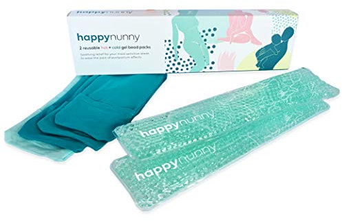Hot + Cold Perineal Relief Pads, Post-Birth Cooling Pads, Pack of 2, Reusable Freezer Microwave - Postpartum Essentials by Happy Nunny