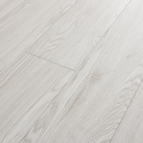 NEU.HOLZ Piastrelle Adesive in PVC (28 listoni = 3,92 m²) Laminato Vinilico Fai da Te Pavimentazione Autoadesiva Rivestimento per Spazi Interni - Effetto Quercia Bianca