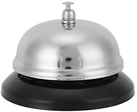Alvinlite Tischglocke, Tischklingel aus Edelstahl, Rezeptionsklingel mit Knackigem Klingel für Theke Hotels Bars Ganzmetallbau