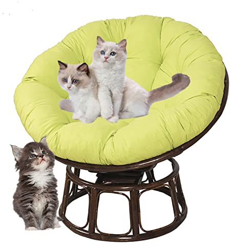 SRHWBF Papasan Kissen Sitzkissen Im Freien Hängesessel Kissen Krabbeldecke Für Rattan Hängeschaukel Ei Hängesessel für Drehsessel Korbsessel Balkonstuhl (NUR Kissen) (Light Green Ø150cm/59 in)