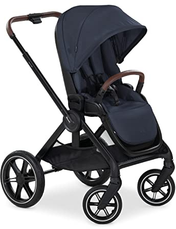 hauck Kinderwagen mit Beindecke Walk N Care ab Geburt bis 22 kg mit Liegefunktion, Becherhalter, Sitz Wendbar & Höhenverstellbar, Gummireifen, Teleskopgriff, UPF 50+, Zusammenklappbar (Dark Navy Blue9