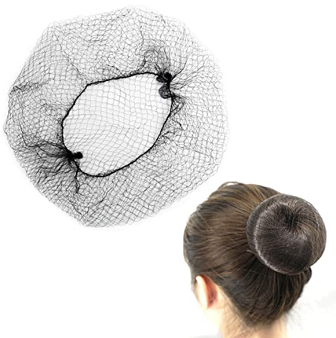 QEEQPF 25 redecillas negras para el cabello, invisibles, elásticas, 50 cm, perfectas para profesionales que trabajan, varias ocasiones, mujeres, red para el cabello