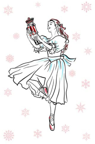 Nutcracker Clara Journal: 6x9 Blank Lined Notebook for Ballerinas
