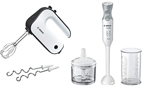 Bosch CleverMixx Styline MFQ4020GB Hand Mixer 450 W - White & Black & ErgoMixx MSM66020GB Hand Blender 600W - White