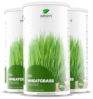 Nature's Finest Polvere Erba di Grano Bio - 100% Biologica Erba di Grano Giovane Naturale - Fonte Ricca di Proteine, Fibre Alimentari e Clorofilla - Qualità Testata