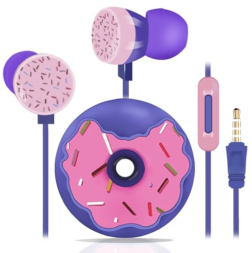 DTMNEP Donut Kids Earbuds, for Kid Size Wired Earphones & in-Ear Headphones