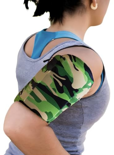 MMOBIEL Handytasche Joggen Dehnbar - Größe M - Handyarmband 20 bis 30cm Armumfang - Sportarmband Arm- Handyhalterung zum Laufen, Radfahren und andere Sportarten für alle Handys - Tarnung