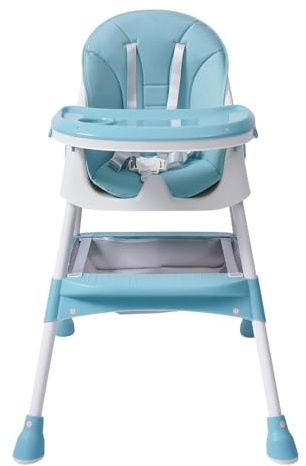 Baby Hochstuhl, 2-in-1 Hochstuhl für Babys und Kleinkinder mit Fußstütze, Klappbarer Reisehochstuhl mit Tisch, Abnehmbares Doppeltablett, Hochstuhl für Kleinkinder ab 6 Monaten (Grün)