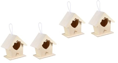 BESPORTBLE 2pcs Wooden Hanging Bird Feeder for outside Decorative Birdhouse Sturdy Rope Birdhouses for Garden