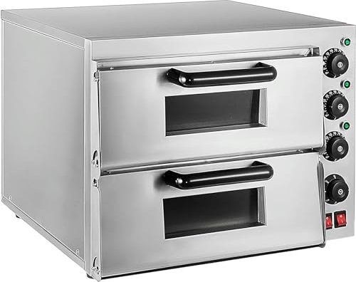 GFXYQPDNV Horno de Pizza portátil de 2000/3000 W, Horno Tostador multifunción, Horno eléctrico de encimera y Parrilla con Mango con Aislamiento térmico (Doble Capa plateada/40x40x14cm)