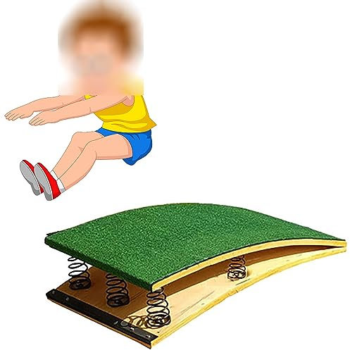 FYZLOIPU Gebogenes Sprungbrett aus Hartholz für Weitsprung, Leichtathletik, Purzelbäume, tragbares Kunstsprungbrett mit 6/9-Feder, für das Voltigiertraining