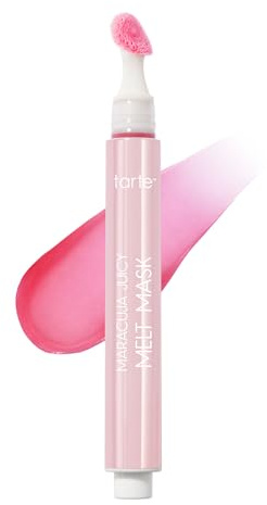 tarte maracuja juicy melt mask – Lip Mask, Balm & Lipgloss with Shea Butter, Hydrating Overnight Treat for Soft Nourished Lips, Vegan & Cruelty-Free, full size, drizzle (pink)