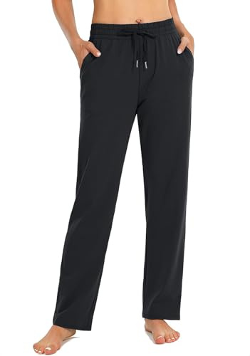 EUHOM Pantalon de jogging pour femme, pantalon de sport long en coton, pantalon de yoga pour femmes, confortable, pantalon de loisirs à jambe droite, pantalon de survêtement pour le jogging, le sport