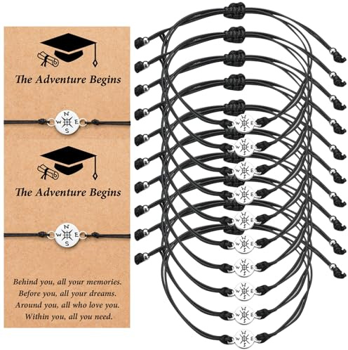 VEGCOO Pulsera Negra para Mujer y Homber, Pulsera Mal de Ojo para Parejas y Amistad, Regalo para el Regreso a Clases y la Graduación, Suerte y Protección Pulseras Ajustable