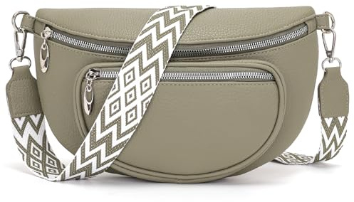 Snmoec bauchtasche damen umhängetasche damen mittelgroß crossbody bag Passende Handytasche schöne bauchtasche handtasche mittelgroß Grau Grün