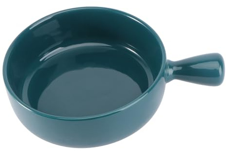 LOLIPPYY Ciotola in Ceramica con Manico Isolante, Pentola Piccola per Latte e Insalatiera Artigianale Multifunzione per Colazione e Noodles, Apparecchio da Cucina per Famiglia, Colore Blu Scuro