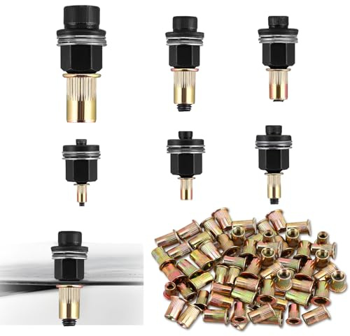 186 Stücke Nietmutternzange Set, Nietenzange Nietmuttern Set für M3, M4, M5, M6, M8, M10 Nietmutter Werkzeug, Manuelle Nietmaschine, Enthält Jeweils 30 Stück M3/M4/M5/M6/M8/M10-Muttern
