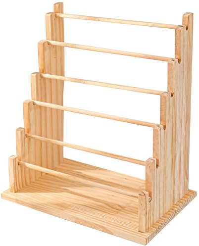 6-Layer Wooden Bracelet Display Stand, Adjustable, Detachable, Strong Weight Capacity, Jewelry Storage for Necklaces, Bracelets, Earrings, Ideal for Market Stalls, Night Markets, and Home Display