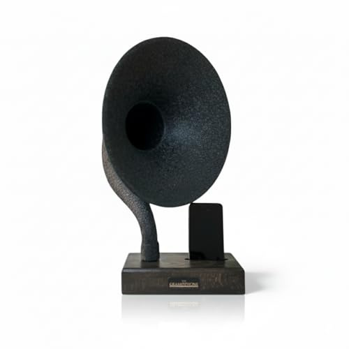 Gramophone Phone Speaker & Amplifier, Vintage Wooden Phone Dock for iPhone & Android, Passive Non-Electric Sound Booster, Unique Home Decor, Personalized Gift for Dad & Housewarming