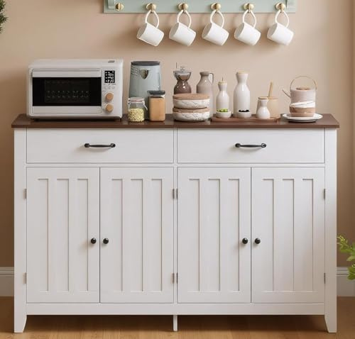 Blishom Buffet, Armoire Moderne Minimaliste à Grande Capacité, Armoire Multifonctionnelle de Cuisine pour la Vaisselle, Adapté pour Cuisine & Salon,120×40×89cm,Retro