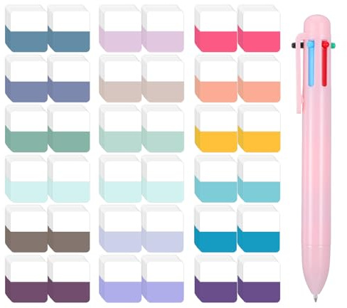 Gjinxi 360 fogli adesivi, strisce adesive 6 in 1, penna a sfera multicolore, fogli adesivi, tabs Index Tabs Page, pennarelli, autoadesivi, per ufficio, documenti, libri