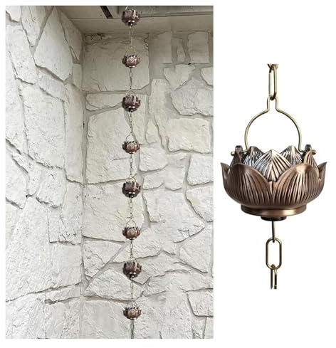 Regnkedjor, Regnfångarkedja, Regnkedja I Metall, Regnfångarkedja För Utomhusbruk, Stänkskyddande Lotus-Regnfångare För Byte Av Stupränna,4m/118ft